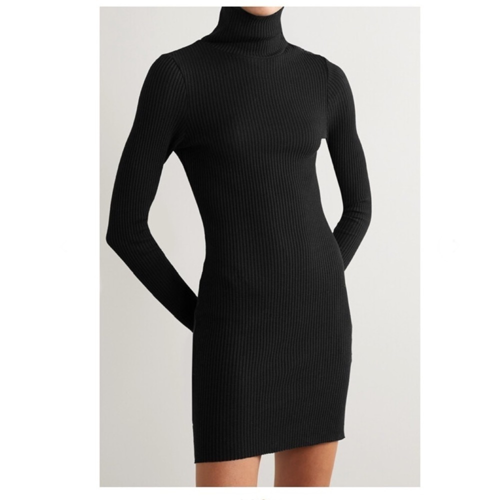 The Range Stark Waffle Knit Turtleneck Mini Dress